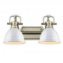  3602-BA2 AB-WH - Duncan 2 Light Bath Vanity in Aged Brass with White Shades